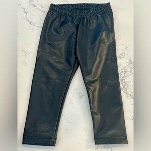 Black Baby Gap Pleather Vegan Leather Pull On Pants Size 18-24M